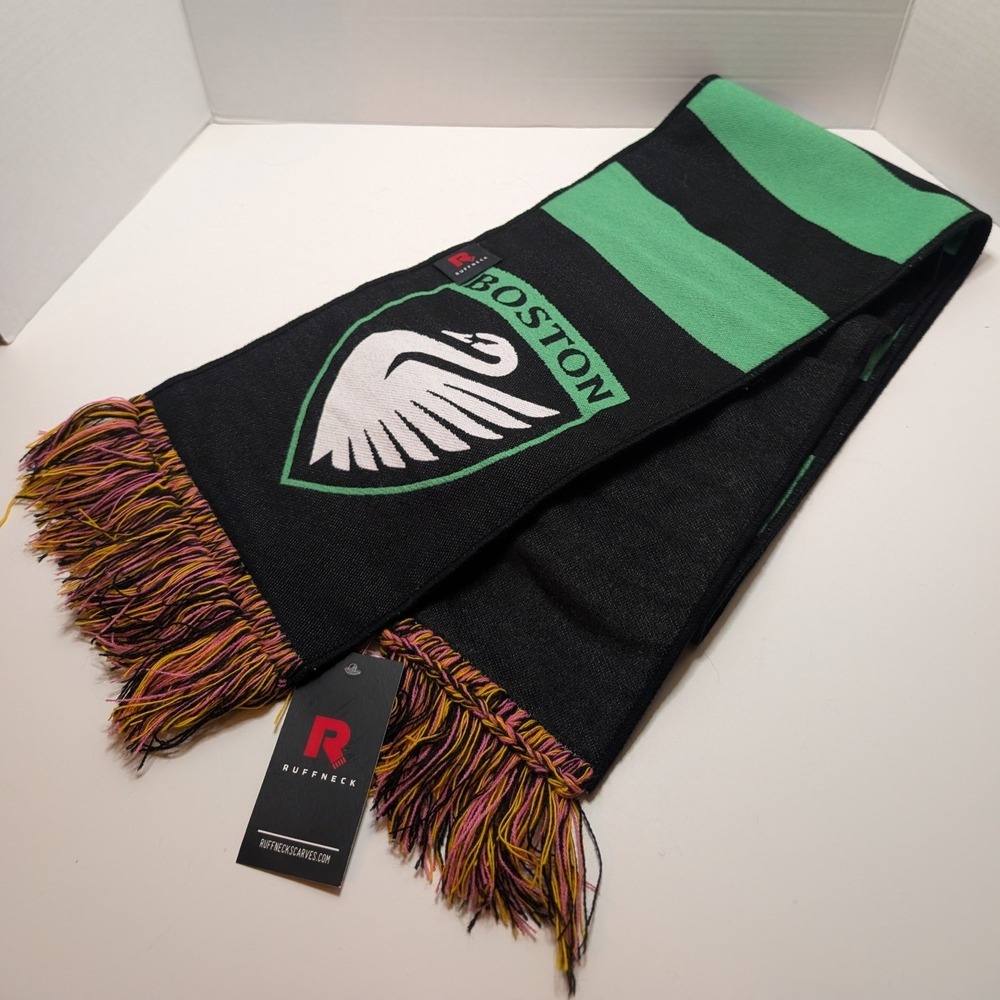 NEW Ruffneck Boston Legacy Women's Football Club Scarf Black Green Soccer Fringe